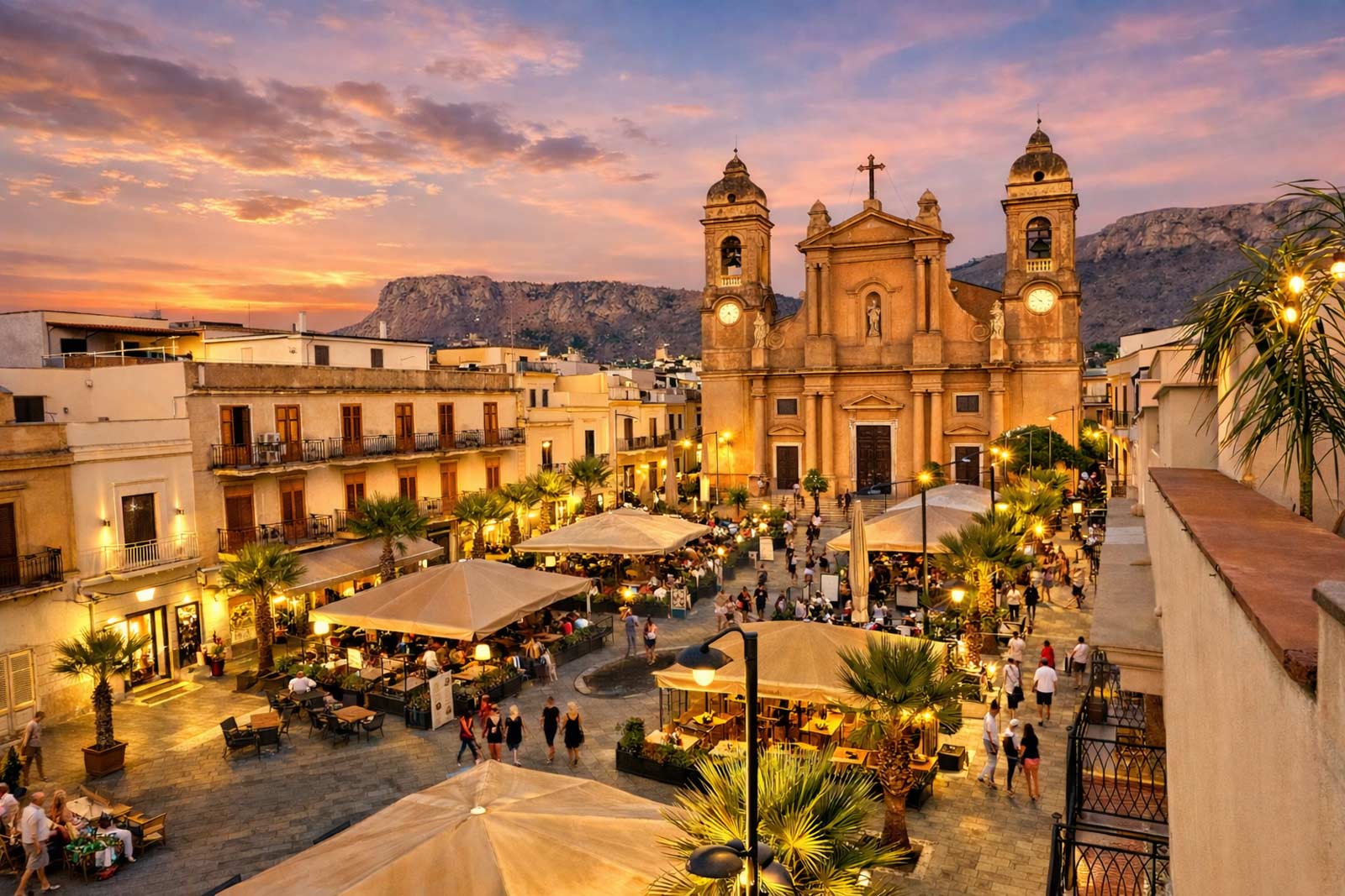 Lungomare di Terrasini e Piazza Duomo: passeggiata serale sul mare